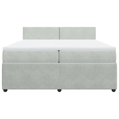 Giroletto a Molle con Materasso Grigio Chiaro 200x200cm Velluto