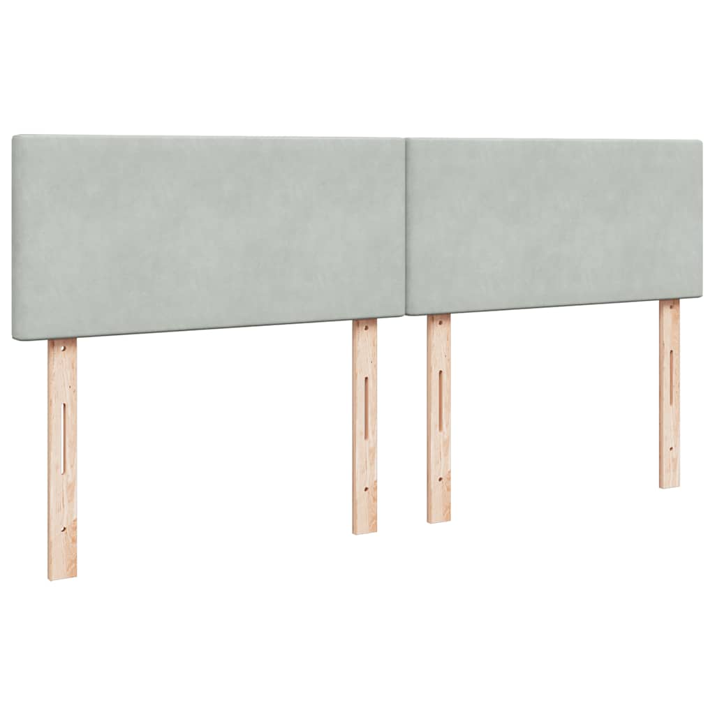 Giroletto a Molle con Materasso Grigio Chiaro 200x200cm Velluto