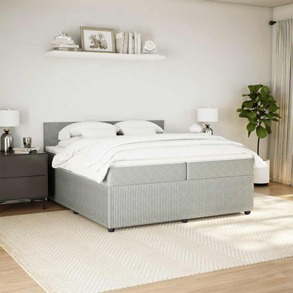 Giroletto a Molle con Materasso Grigio Chiaro 200x200cm Velluto
