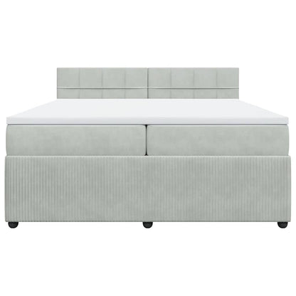 Giroletto a Molle con Materasso Grigio Chiaro 200x200cm Velluto