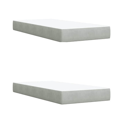 Giroletto a Molle con Materasso Grigio Chiaro 200x200cm Velluto