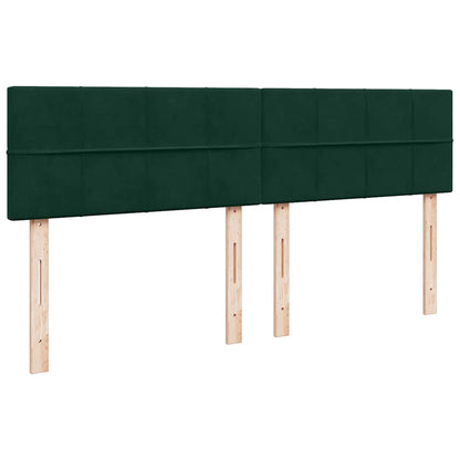 Giroletto a Molle con Materasso Verde Scuro 200x200 cm Velluto