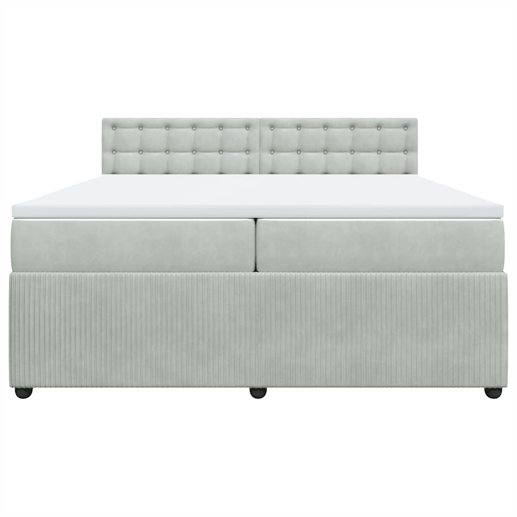 Giroletto a Molle con Materasso Grigio Chiaro 200x200cm Velluto