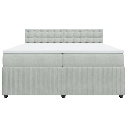 Giroletto a Molle con Materasso Grigio Chiaro 200x200cm Velluto