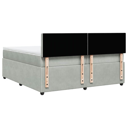 Giroletto a Molle con Materasso Grigio Chiaro 200x200cm Velluto