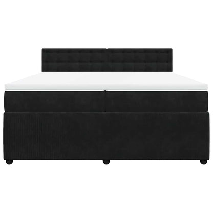 Giroletto a Molle con Materasso Nero 200x200 cm in Velluto