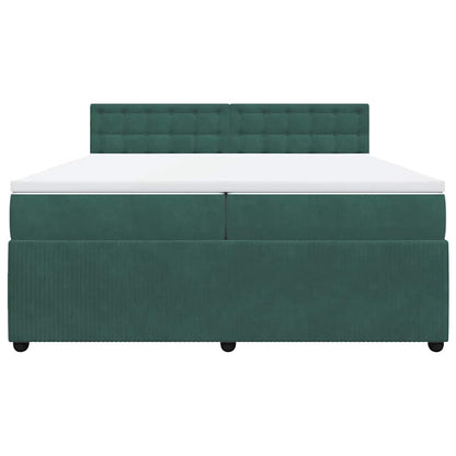 Giroletto a Molle con Materasso Verde Scuro 200x200 cm Velluto - homemem39