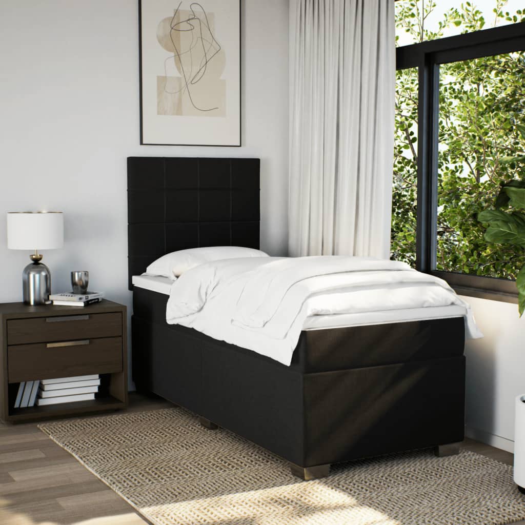 Giroletto a Molle con Materasso Nero 80x200 cm inTessuto | homemem39