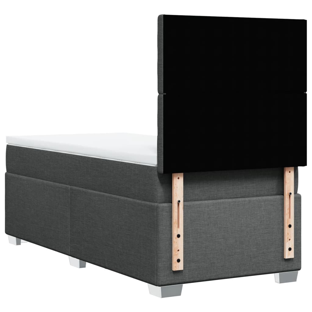 Giroletto a Molle con Materasso Grigio Scuro 80x200 cm Tessuto - homemem39