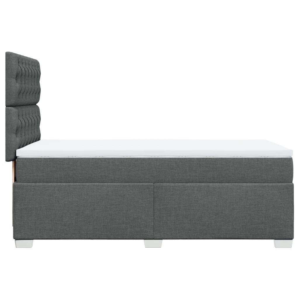 Giroletto a Molle con Materasso Grigio Scuro 90x190 cm Tessuto - homemem39