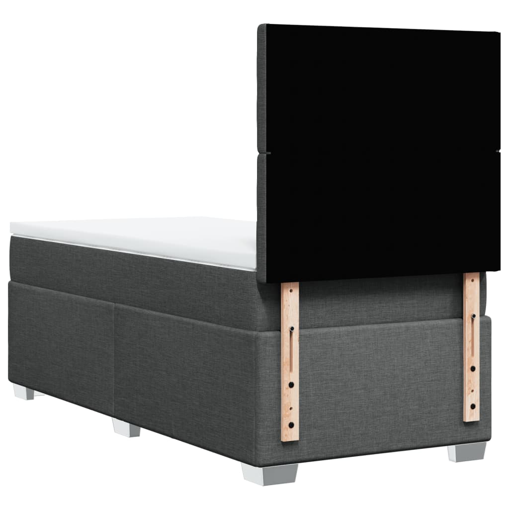 Giroletto a Molle con Materasso Grigio Scuro 90x190 cm Tessuto - homemem39