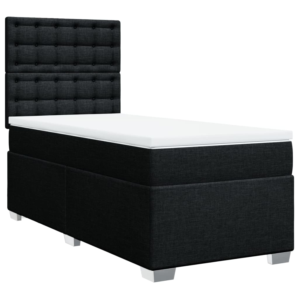 Giroletto a Molle con Materasso Nero 90x190 cm in Tessuto | homemem39