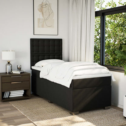 Giroletto a Molle con Materasso Nero 90x190 cm in Tessuto | homemem39