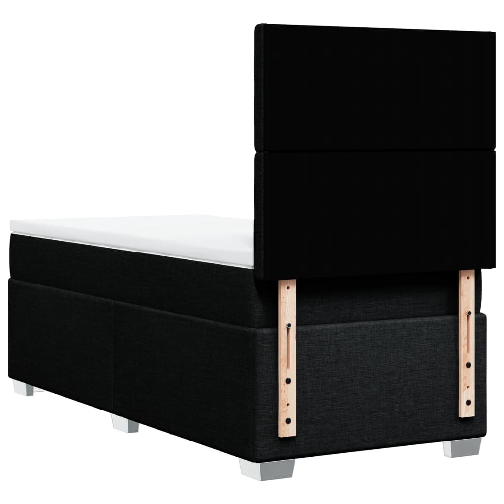 Giroletto a Molle con Materasso Nero 90x190 cm in Tessuto | homemem39