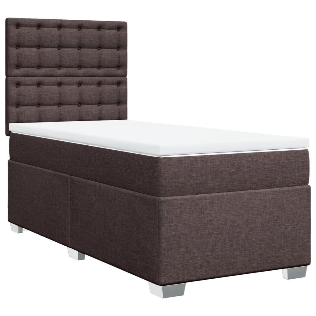 Giroletto a Molle con Materasso Marrone Scuro 90x190cm Tessuto | homemem39