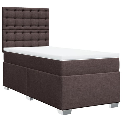 Giroletto a Molle con Materasso Marrone Scuro 90x190cm Tessuto | homemem39