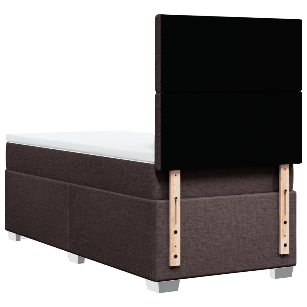 Giroletto a Molle con Materasso Marrone Scuro 90x190cm Tessuto | homemem39