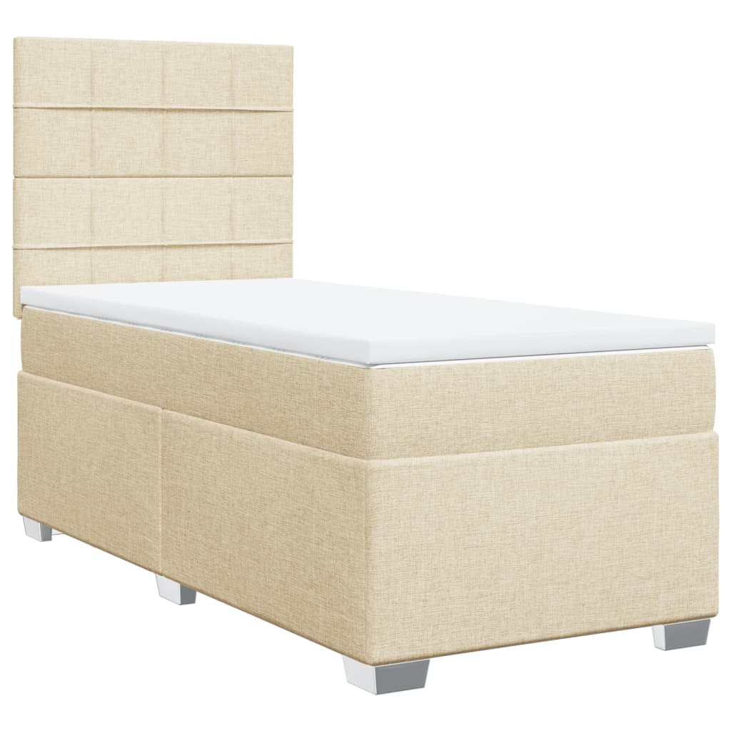 Giroletto a Molle con Materasso Crema 90x200 cm inTessuto | homemem39