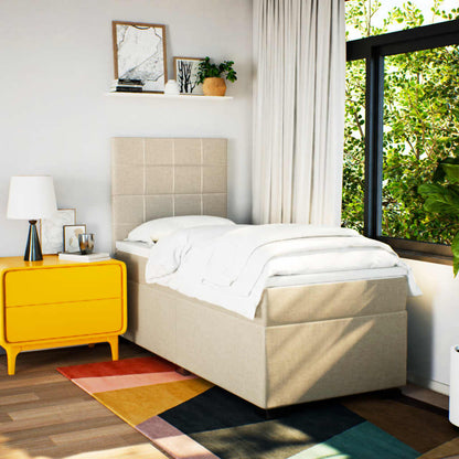 Giroletto a Molle con Materasso Crema 90x200 cm inTessuto | homemem39