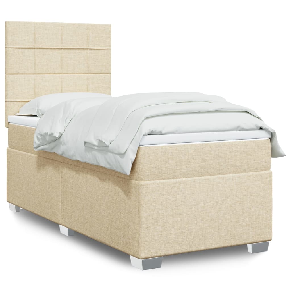 Giroletto a Molle con Materasso Crema 90x200 cm inTessuto | homemem39
