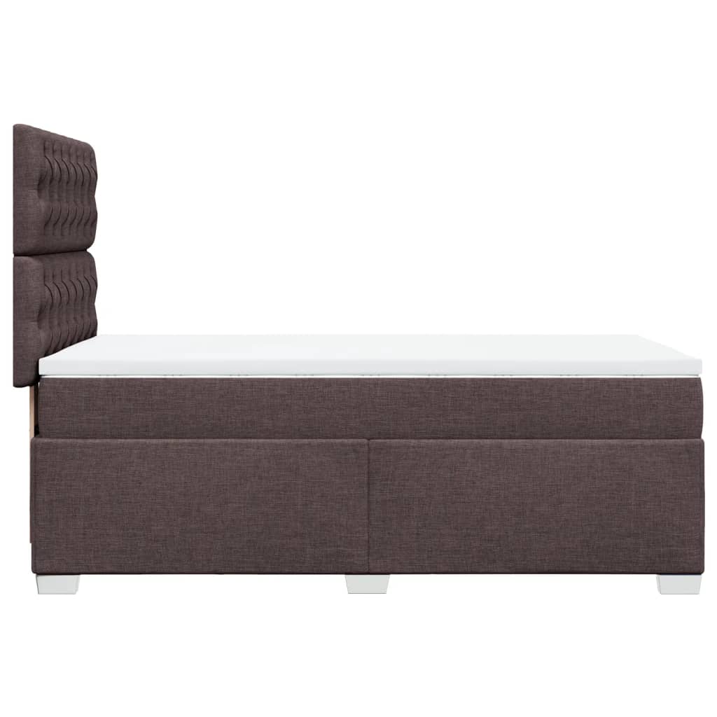 Giroletto a Molle con Materasso Marrone Scuro 90x200 cm Tessuto | homemem39
