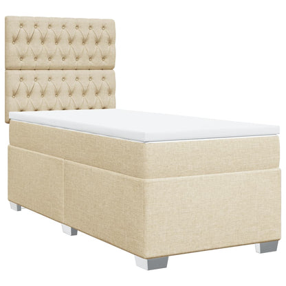 Giroletto a Molle con Materasso Crema 90x200 cm inTessuto | homemem39