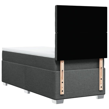 Giroletto a Molle con Materasso Grigio Scuro 90x200 cm Tessuto - homemem39