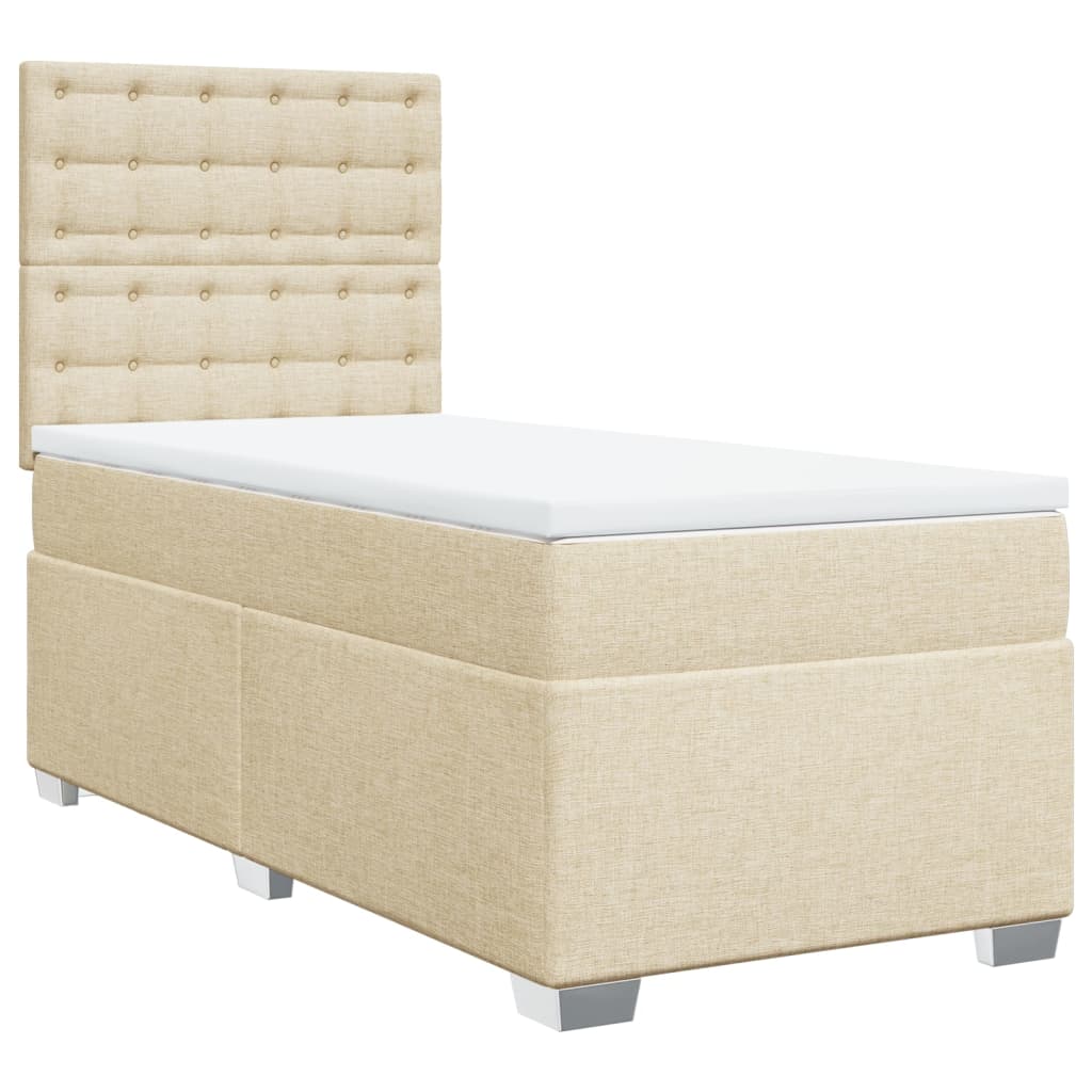 Giroletto a Molle con Materasso Crema 90x200 cm inTessuto | homemem39