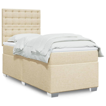 Giroletto a Molle con Materasso Crema 90x200 cm inTessuto | homemem39