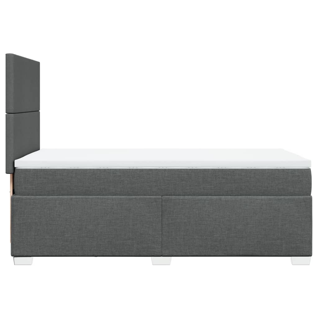 Giroletto a Molle con Materasso Grigio Scuro 100x200 cm Tessuto - homemem39