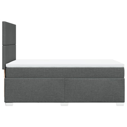 Giroletto a Molle con Materasso Grigio Scuro 100x200 cm Tessuto - homemem39