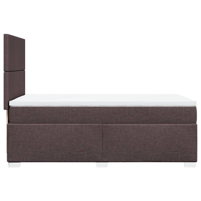 Giroletto a Molle con Materasso Marrone Scuro 100x200cm Tessuto | homemem39