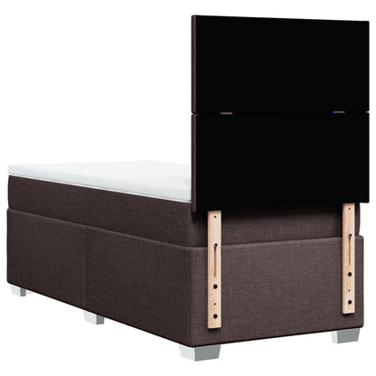Giroletto a Molle con Materasso Marrone Scuro 100x200cm Tessuto | homemem39