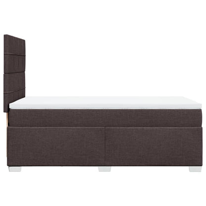 Giroletto a Molle con Materasso Marrone Scuro 100x200cm Tessuto