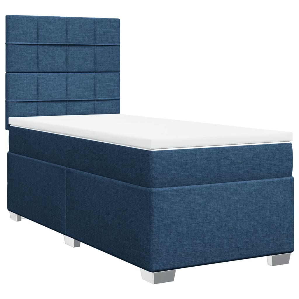 Giroletto a Molle con Materasso Blu 100x200 cm in Tessuto | homemem39
