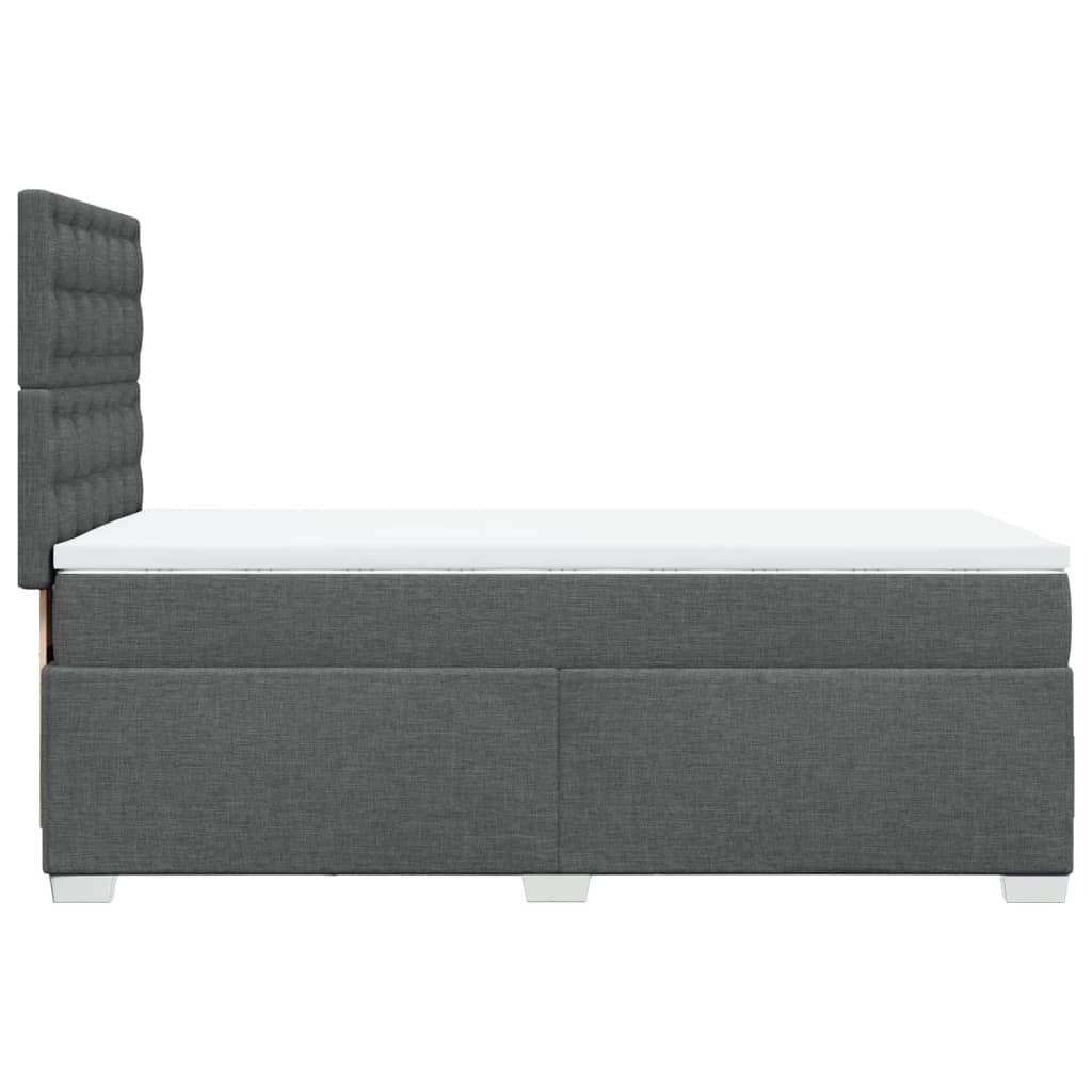 Giroletto a Molle con Materasso Grigio Scuro 100x200 cm Tessuto - homemem39