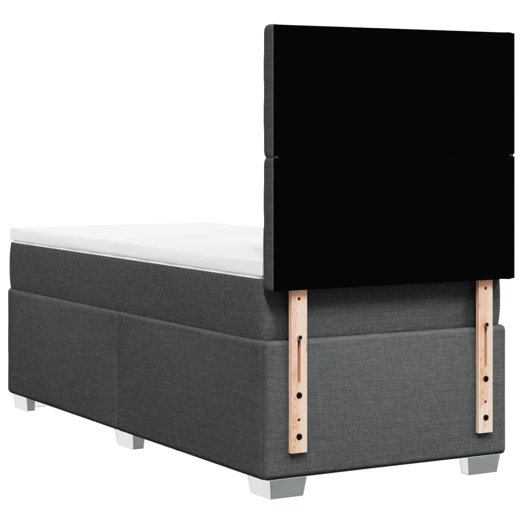 Giroletto a Molle con Materasso Grigio Scuro 100x200 cm Tessuto - homemem39