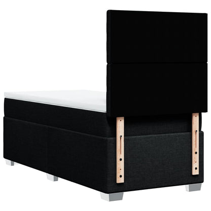 Giroletto a Molle con Materasso Nero 100x200 cm in Tessuto - homemem39