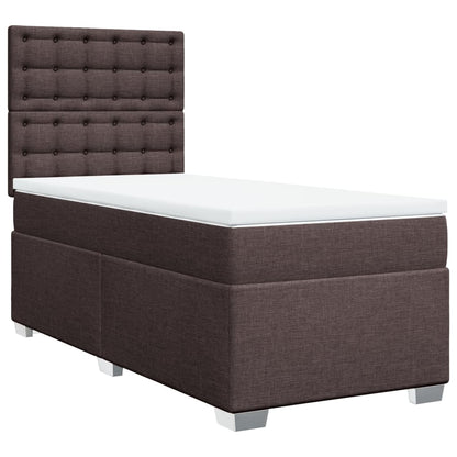 Giroletto a Molle con Materasso Marrone Scuro 100x200cm Tessuto | homemem39