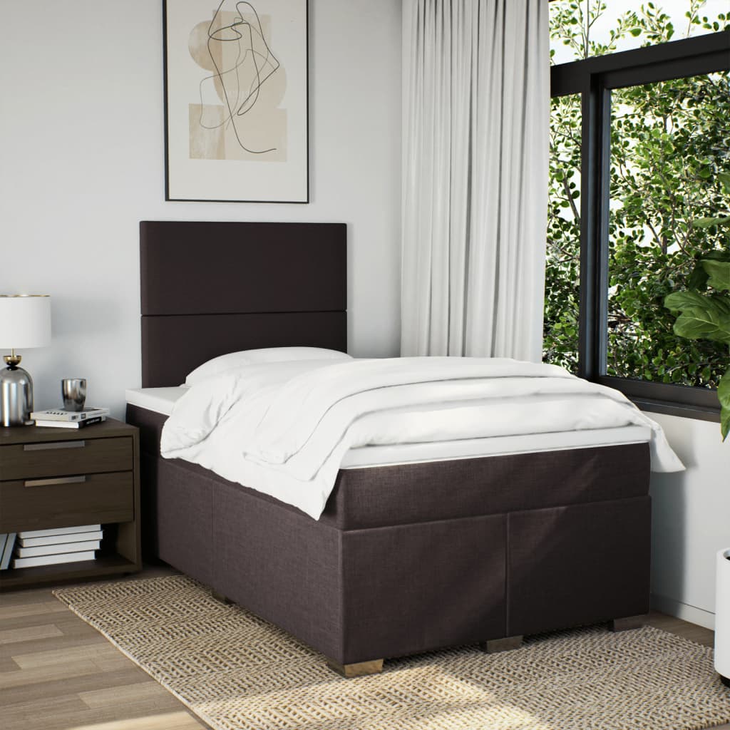 Giroletto a Molle con Materasso Marrone Scuro 120x190cm Tessuto | homemem39
