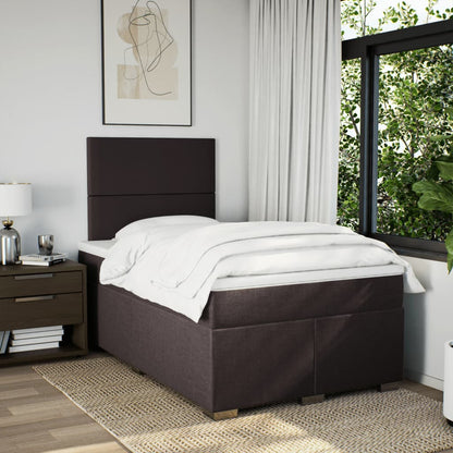 Giroletto a Molle con Materasso Marrone Scuro 120x190cm Tessuto | homemem39
