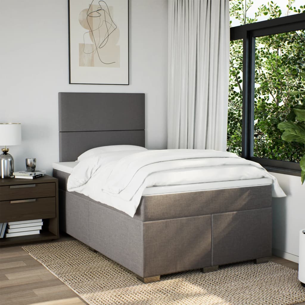 Giroletto a Molle con Materasso Tortora 120x190 cm in Tessuto | homemem39