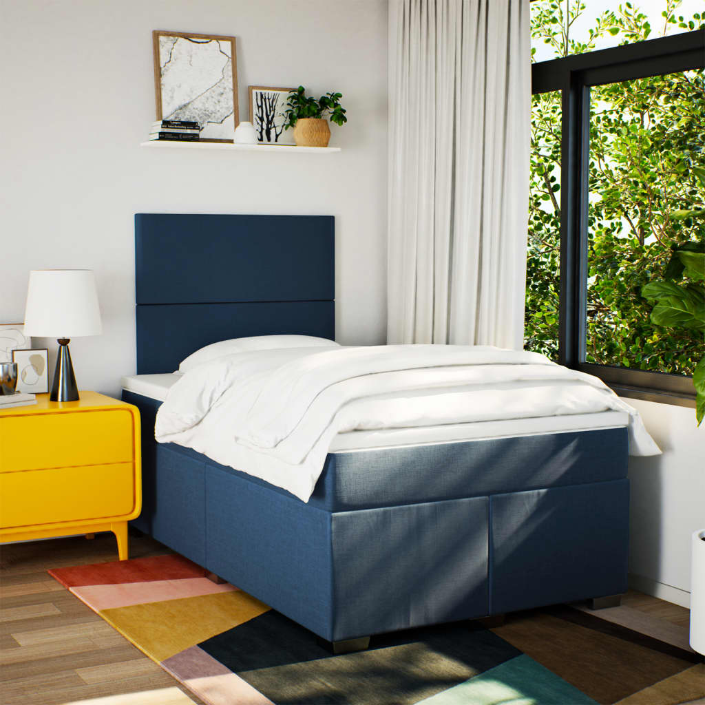 Giroletto a Molle con Materasso Blu 120x190 cm in Tessuto | homemem39
