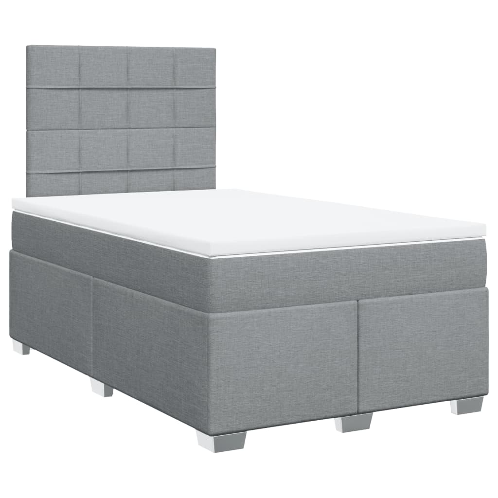 Giroletto a Molle con Materasso Grigio Chiaro 120x190cm Tessuto | homemem39