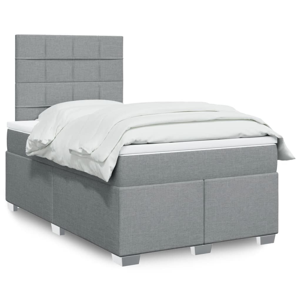 Giroletto a Molle con Materasso Grigio Chiaro 120x190cm Tessuto | homemem39