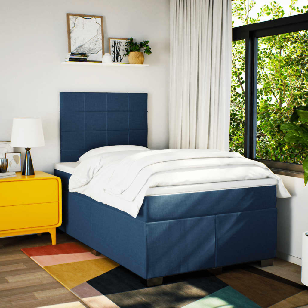 Giroletto a Molle con Materasso Blu 120x190 cm in Tessuto | homemem39