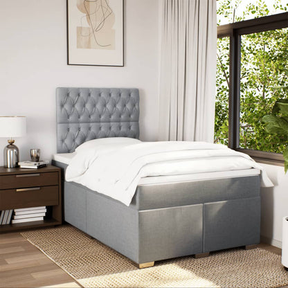 Giroletto a Molle con Materasso Grigio Chiaro 120x190cm Tessuto | homemem39
