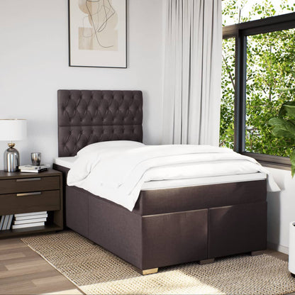 Giroletto a Molle con Materasso Marrone Scuro 120x190cm Tessuto | homemem39