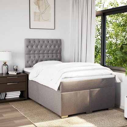 Giroletto a Molle con Materasso Tortora 120x190 cm in Tessuto | homemem39