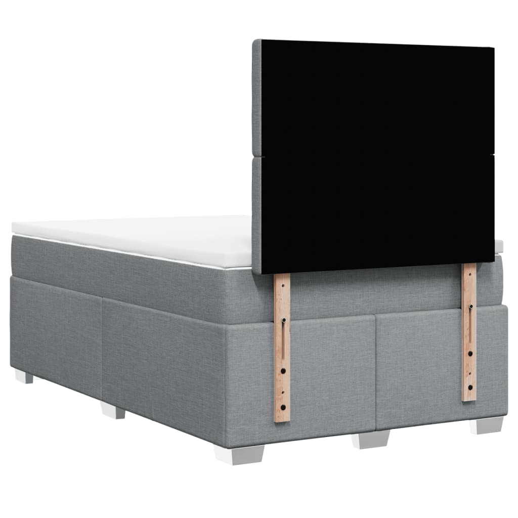 Giroletto a Molle con Materasso Grigio Chiaro 120x190cm Tessuto | homemem39